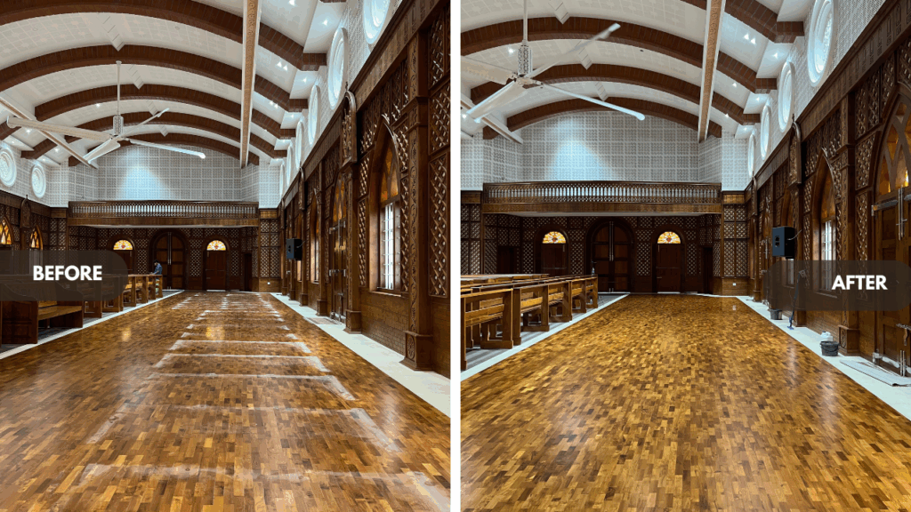 White Black Modern Photo Collage Before After Youtube Thumbnail Clean Wooden Floor After Repainting Clean wooden floor Clean Wooden Floor After Repainting